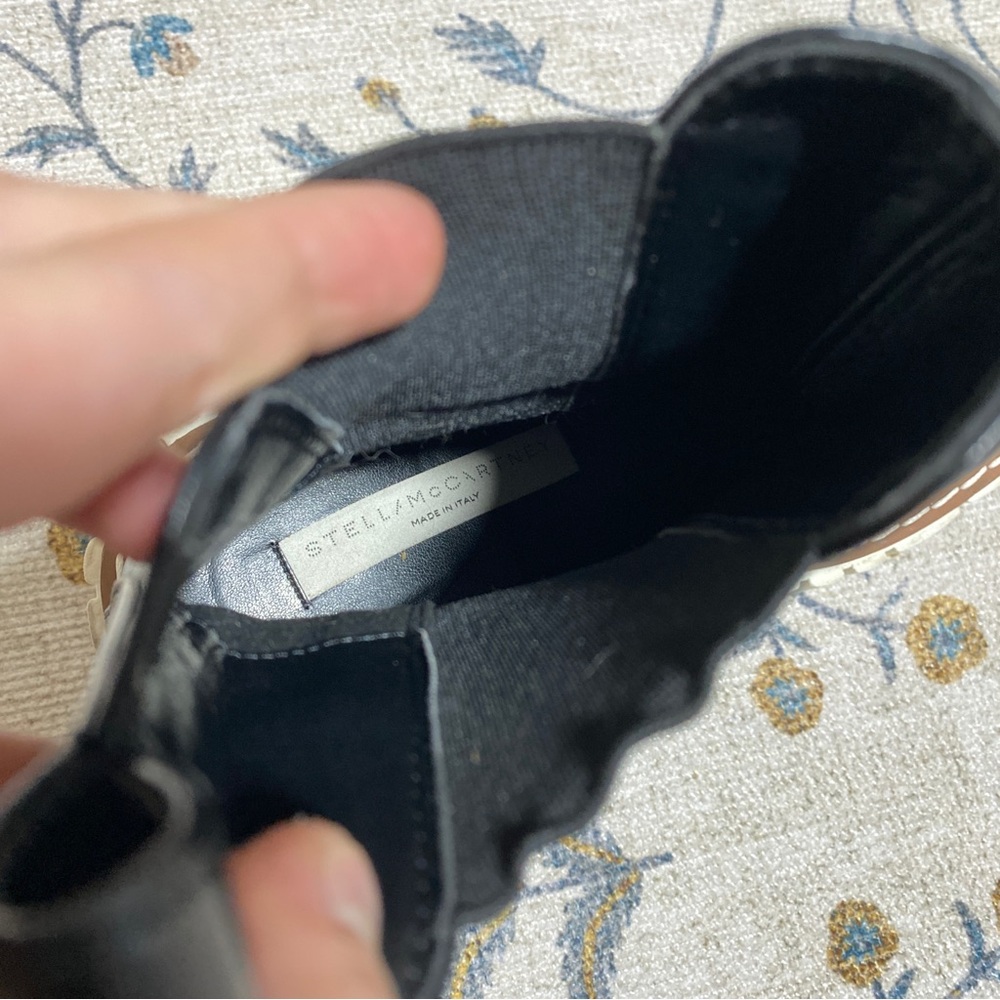 Stella McCartney Emilie Chunky Platform Lug Sole Black Leather Boot 7.5 / 37.5 - Picture 11 of 11